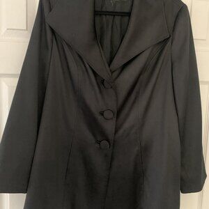 INC Womens black silk long evening jacket